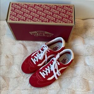 Vans Super Lowpro Red and White Sneakers